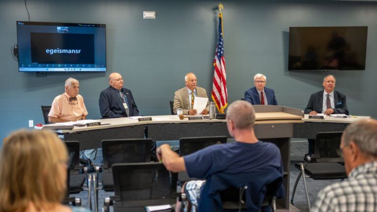 The Franklin County commissioners during a meeting.