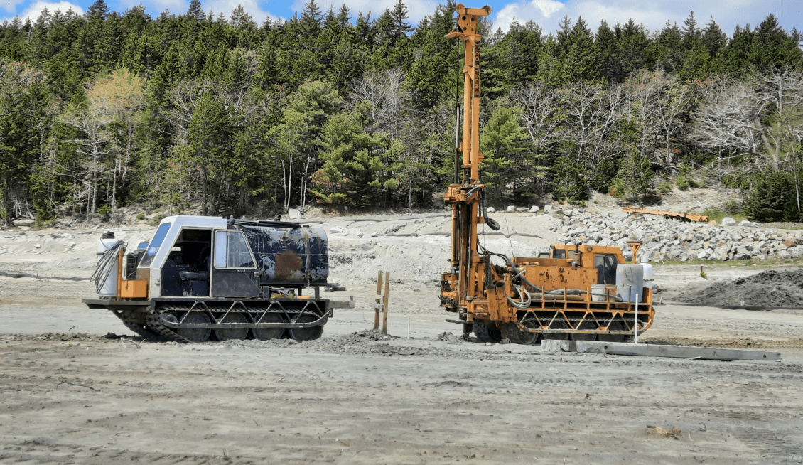 A drill rig at the former Callahan Mine site