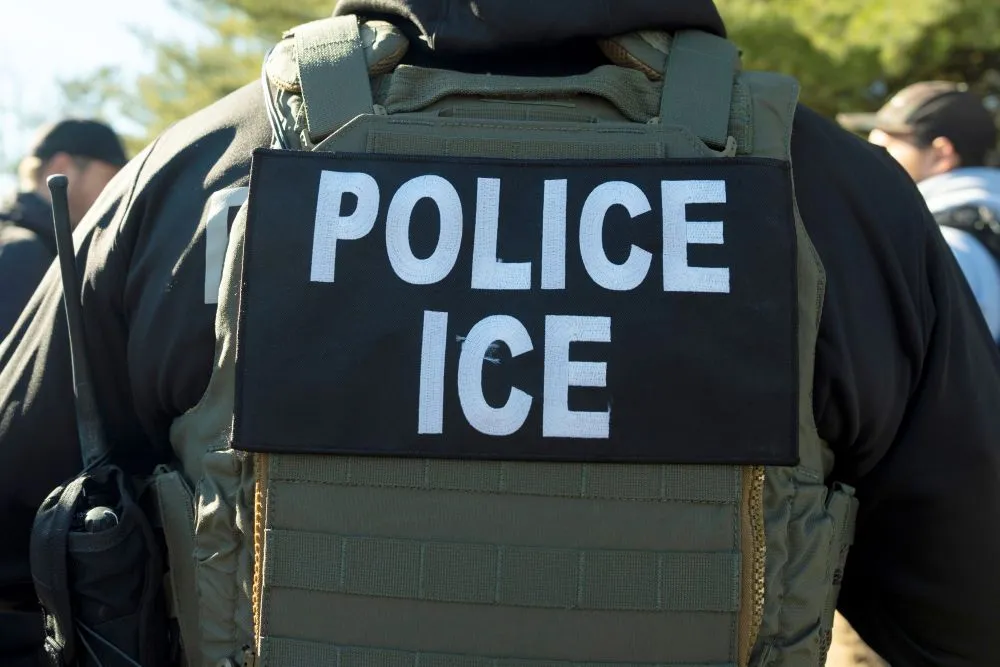 the uniform of an ICE agent.