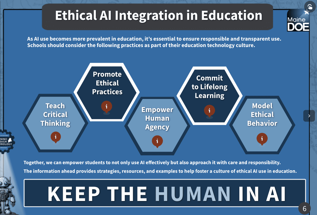 How Maine schools are using generative AI in the classroom 3 a screenshot from the Department of Education toolkit on AI.