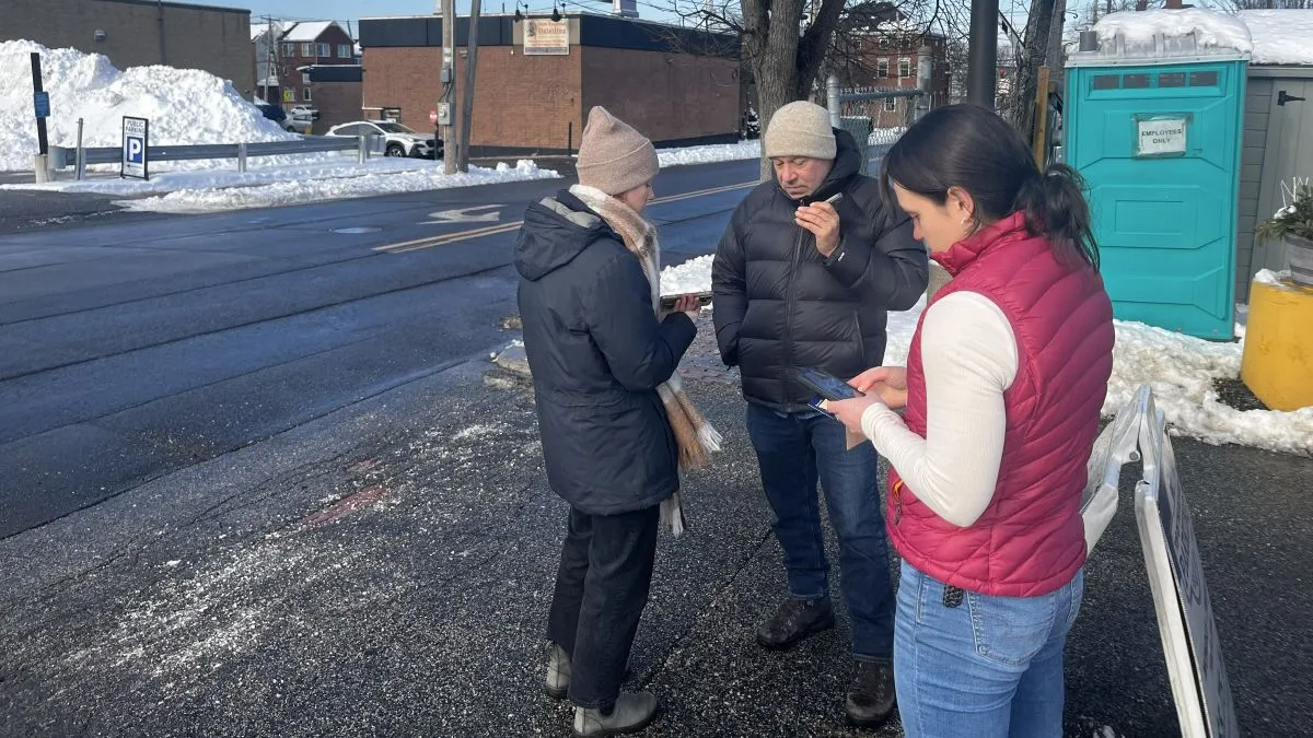 people discussing the aftermath of the incident.