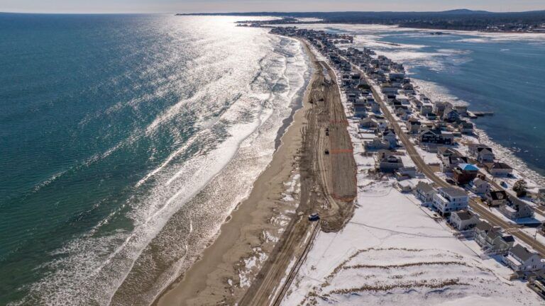 aerial view of the waterfront property in Wells.