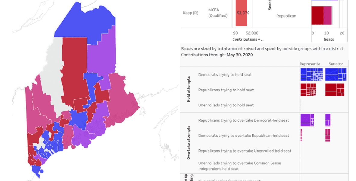 A screenshot of the campaign finance tracker