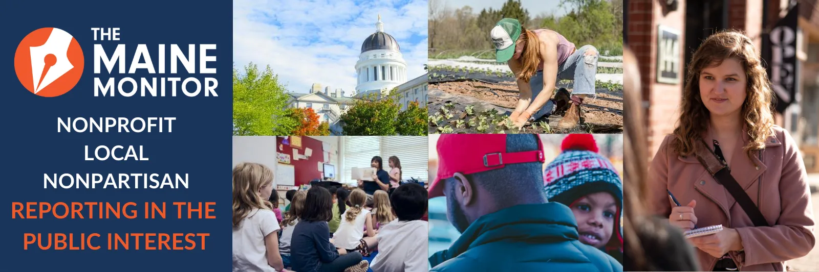 A collage of Maine-based photos.