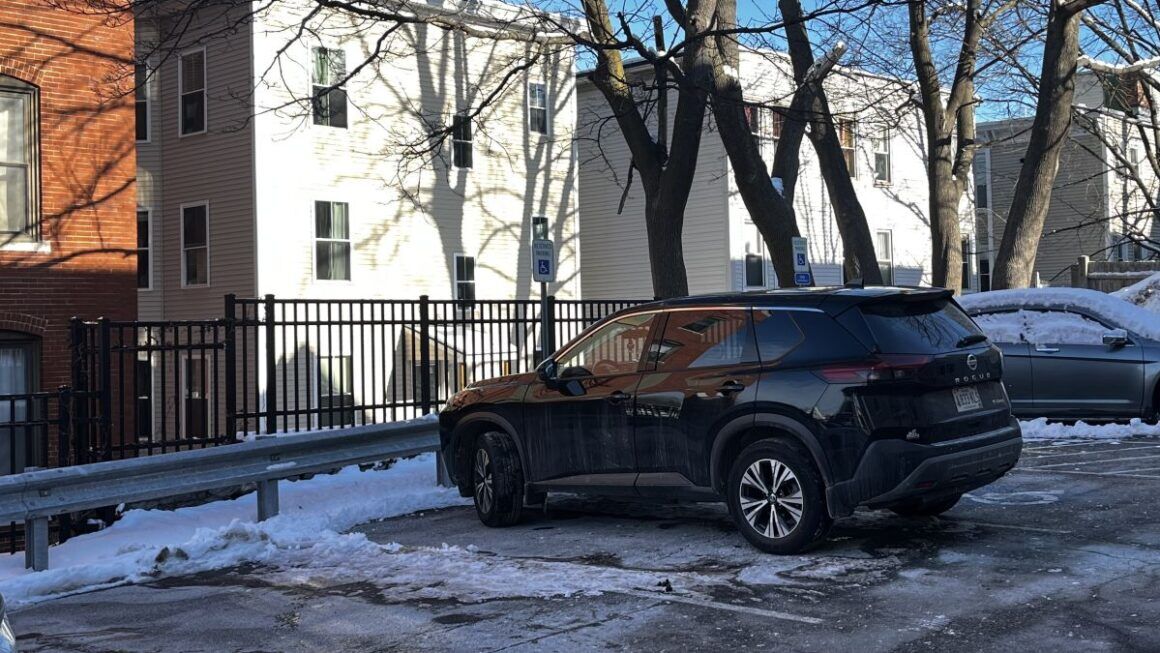 a car in a parking lot.