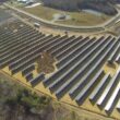 aerial photo of a solar farm