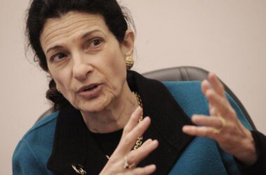 Olympia Snowe speaks an event