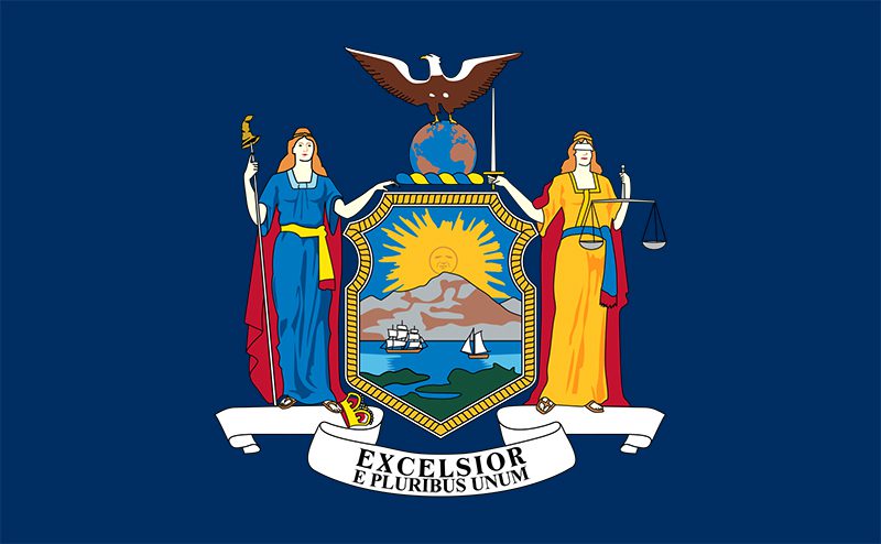 The seal of the State of New York's flag.