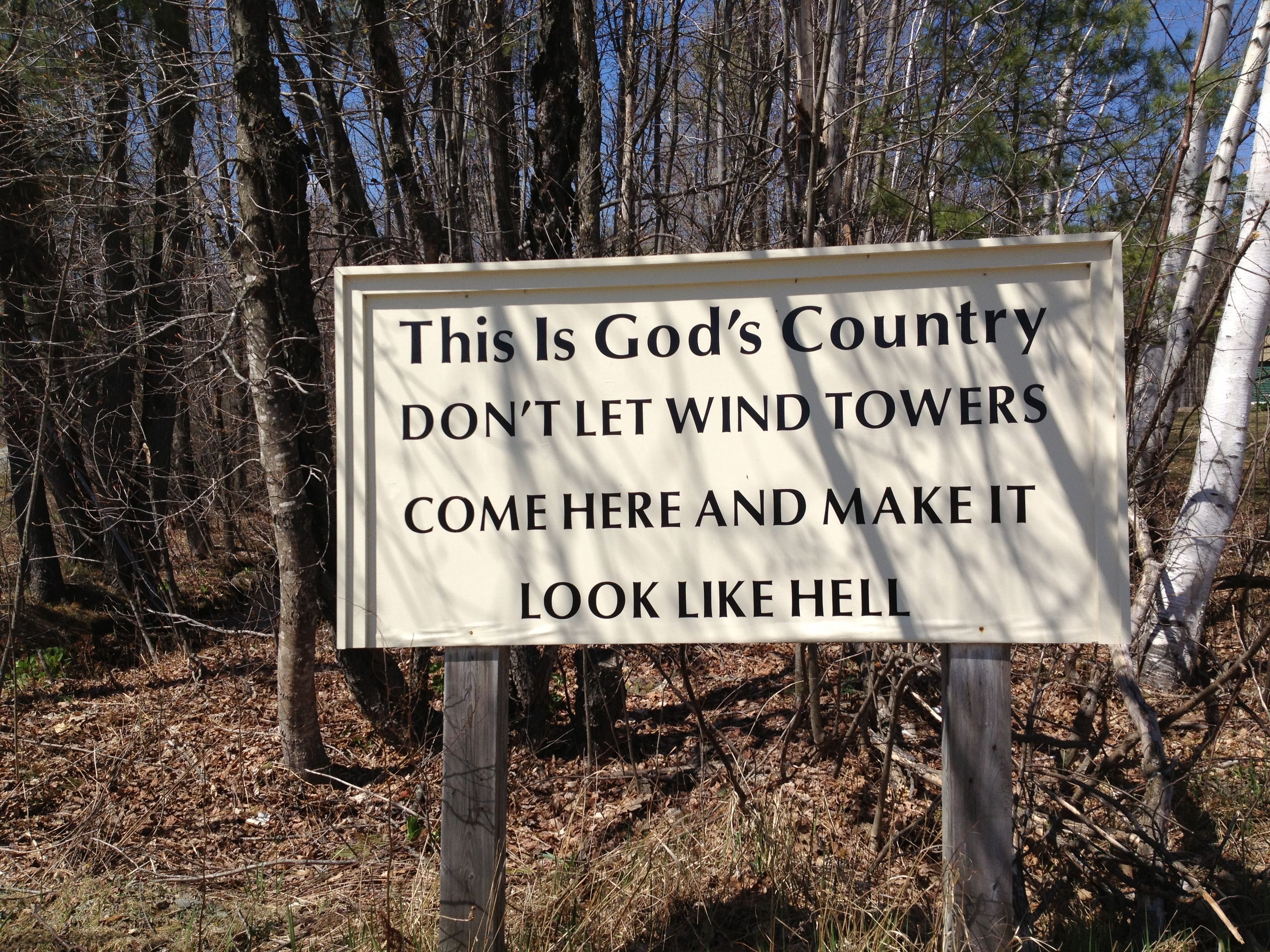 Sign at the intersection of Long Falls Dam and Sandy Stream roads, Highland Plantation