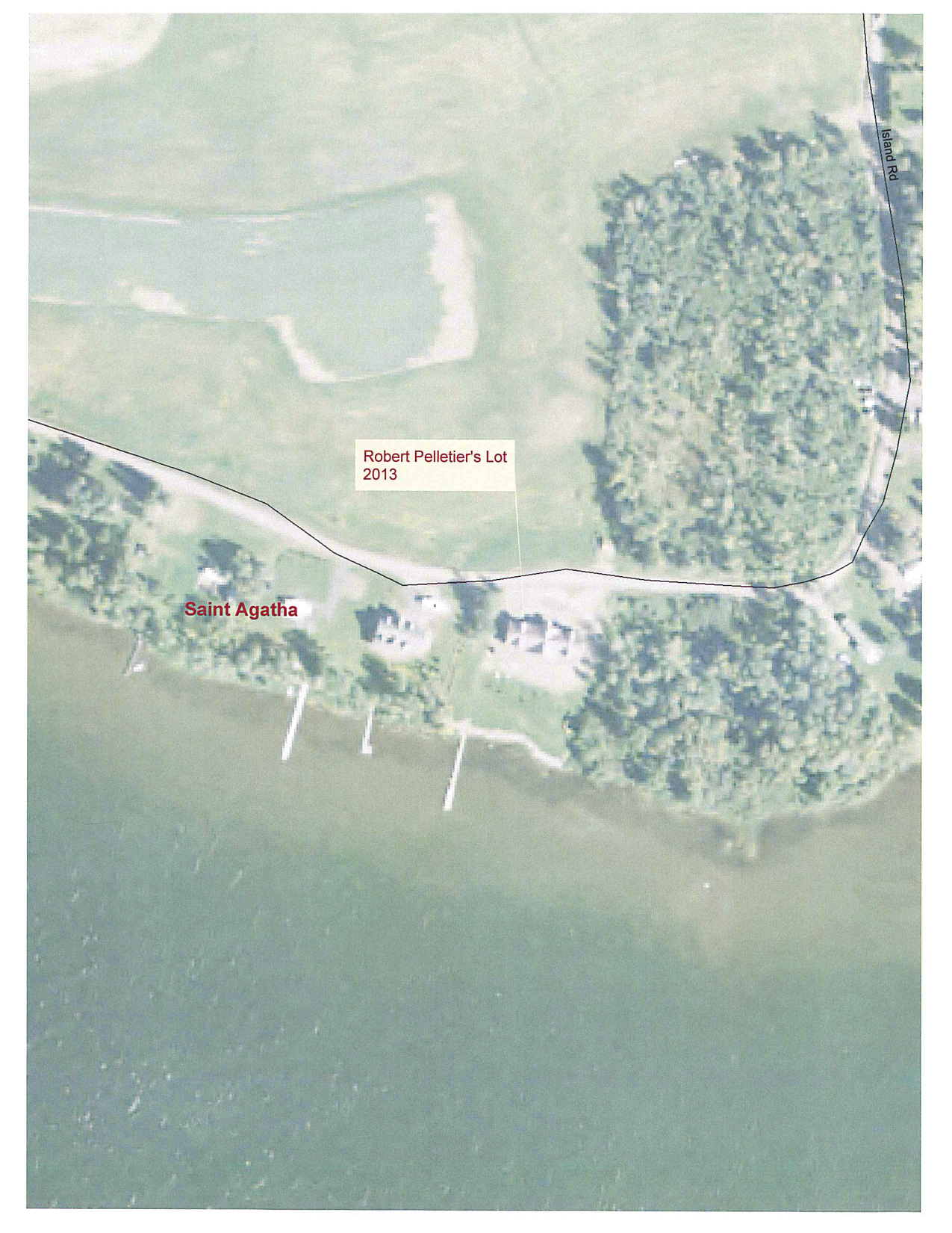 AFTER: Aerial view of Pelletier property, 2013