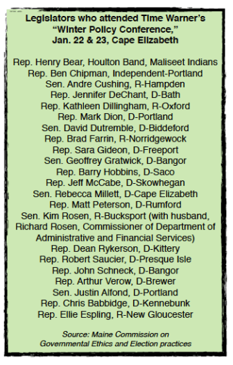 List of legislators who attended Time Warner's conference