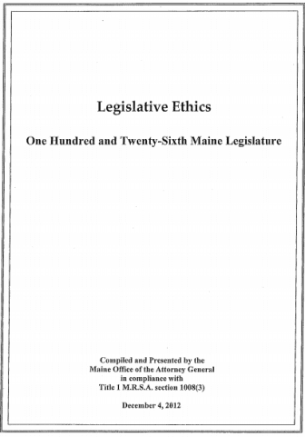 Link to read Maine's Legislative Ethics Handbook
