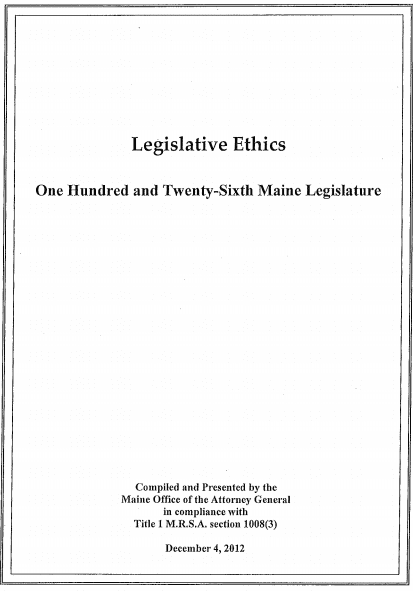 Link to read Maine's Legislative Ethics Handbook