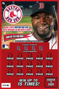 Maine State Lottery ticket featuring David Ortiz