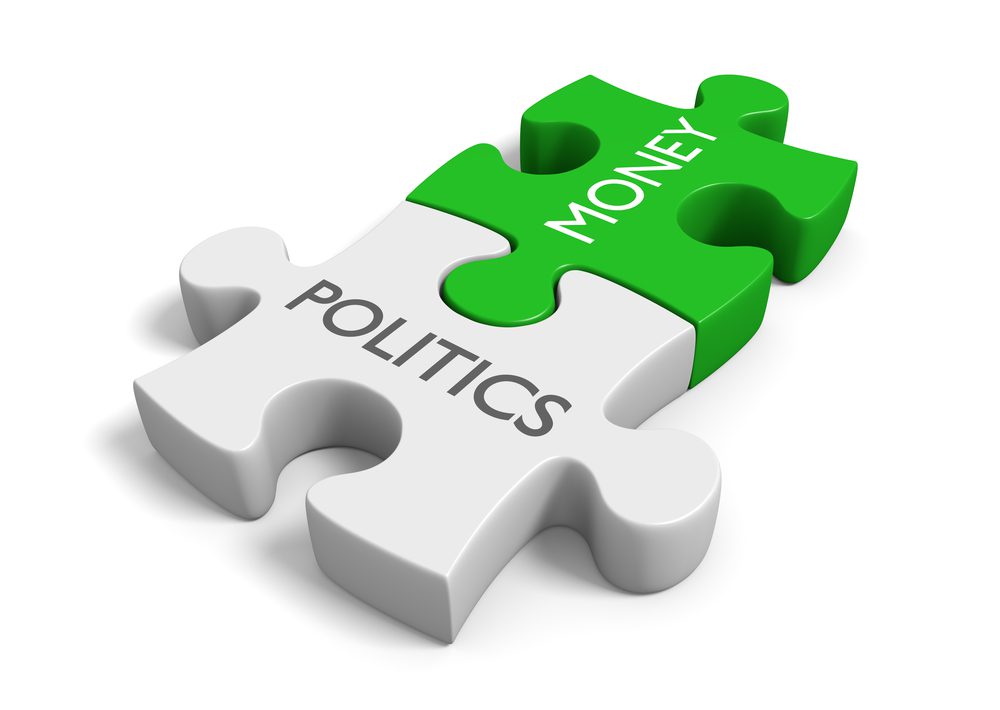 Politics and money graphic illustration