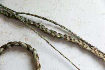 Woven sweetgrass, made by court participants who learned to harvest and braid sweetgrass as part of the cultural components of the program. Photo by Greta Rybus.