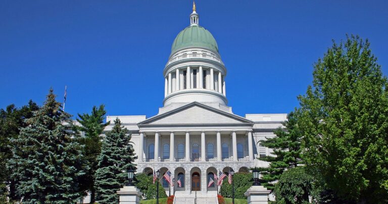 exterior of the maine state house