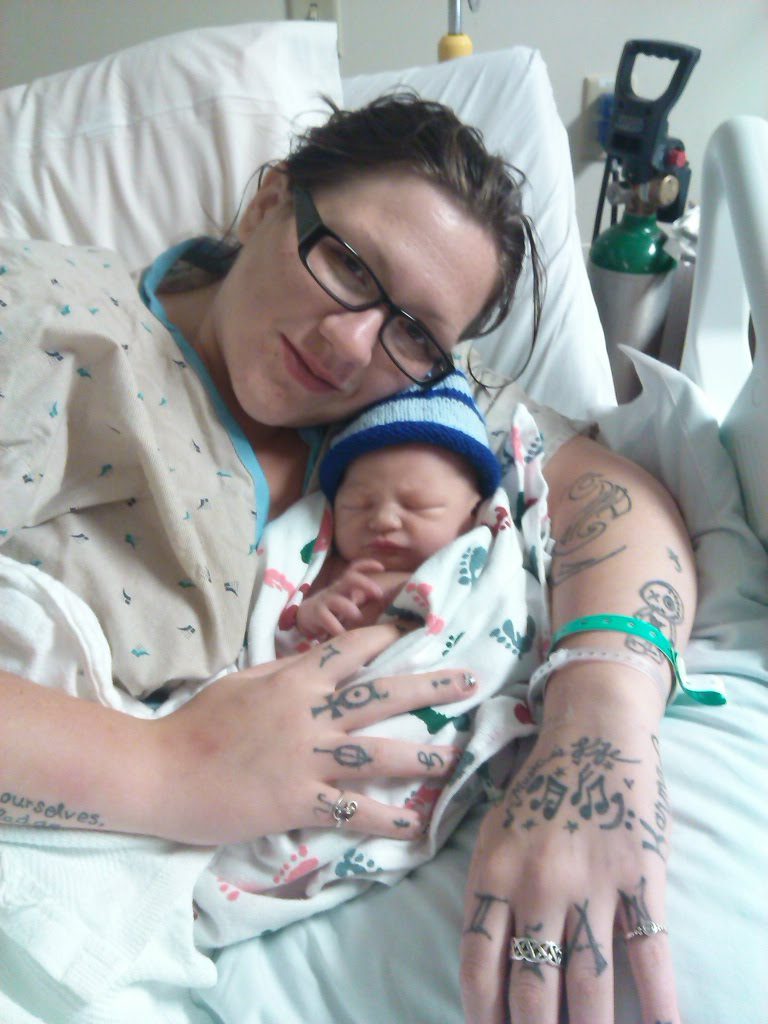 Miranda Gilman with her son Keagan on the day he was born in 2014. Famliy photo courtesy of Miranda Gilman.