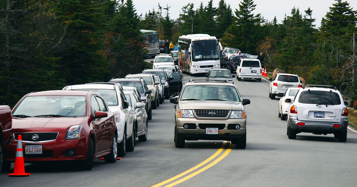 traffic congestion at cadillac mountain