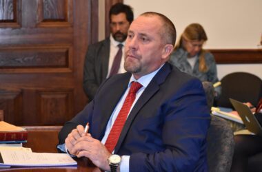 Josh Tardy during a legislative hearing