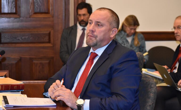 Josh Tardy during a legislative hearing