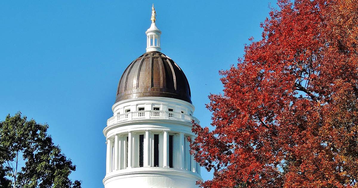 exterior of the Maine State House