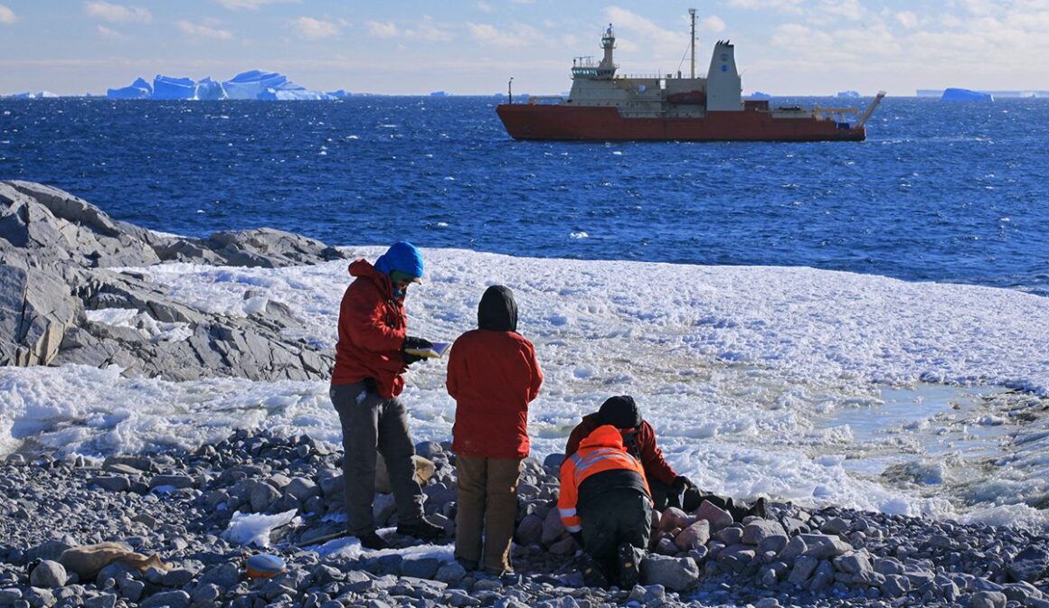 Researchers studying glaciers in Antarctica