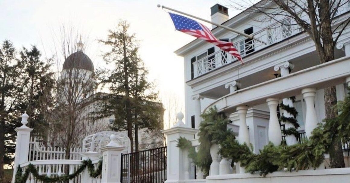 exteriors of the maine state house and the blaine house