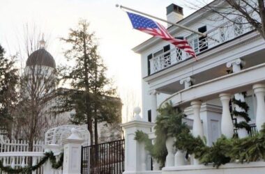 exteriors of the maine state house and the blaine house