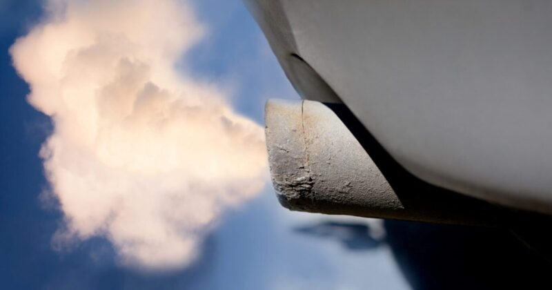 Emissions from a car's tailpipe