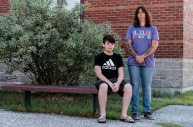 Valerie Patenaude and her son Chayce pose for a photo