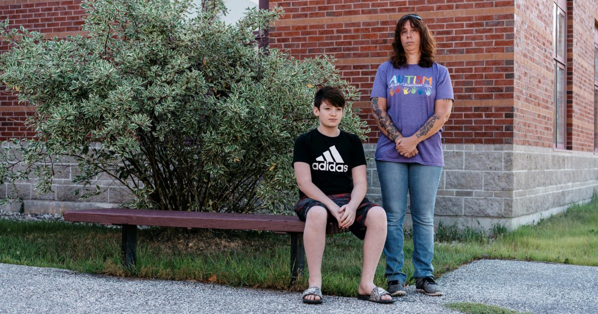 Valerie Patenaude and her son Chayce pose for a photo