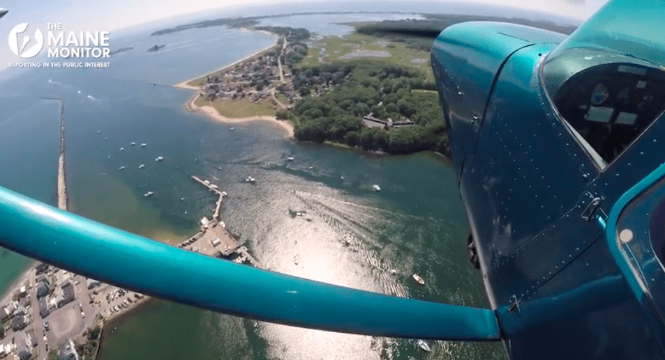 aerial photo take from a gopro attached to a small propeller plane