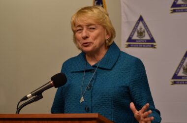 Governor Janet Mills speaks during a press conference