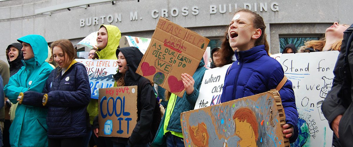 students protesting climate change