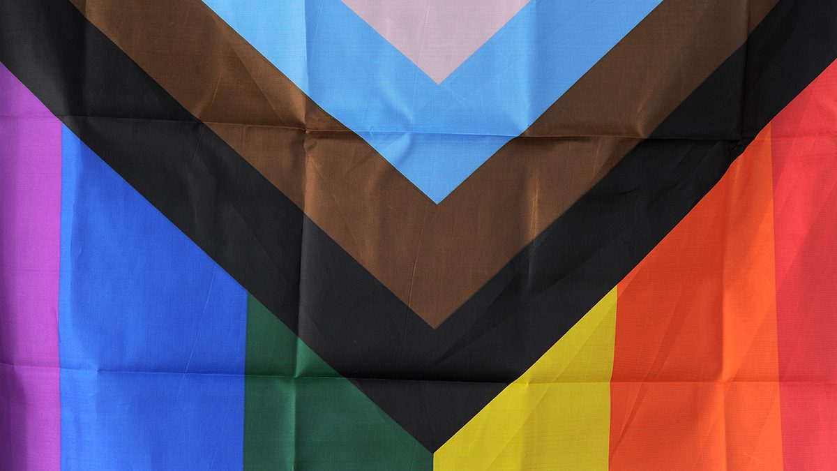 Rainbow flag promoting inclusion in LGBTQ community