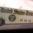 A stock image of a check issued by the United States Treasury.