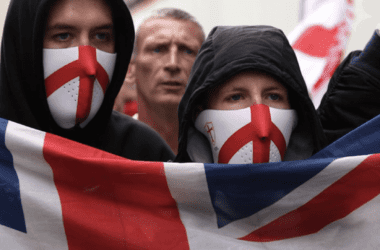 A stock image of individuals at a nationalism event