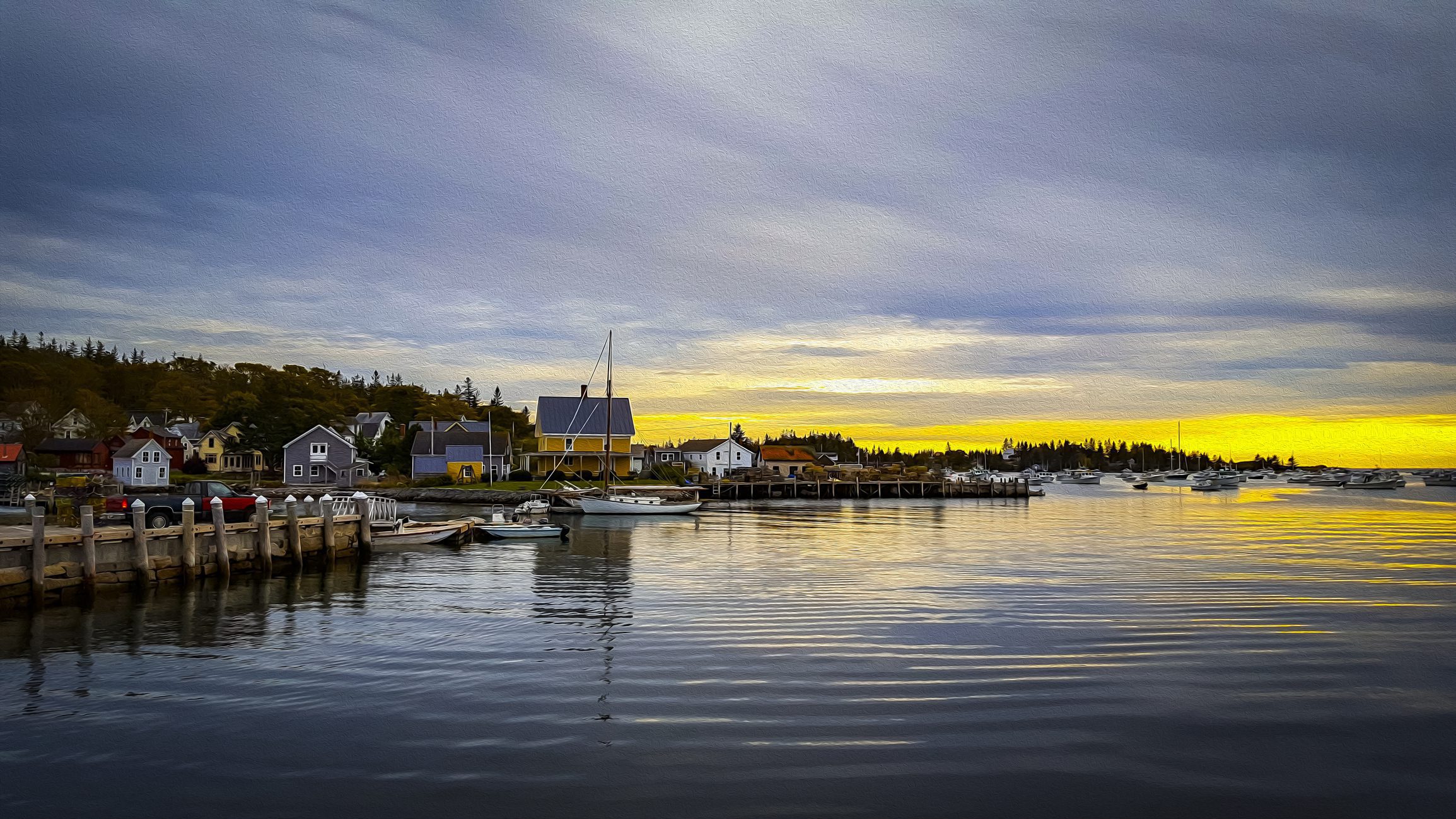 view of vinalhaven harbor