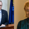 A composite image showing Paul LePage on the left and Janet Mills on the right.