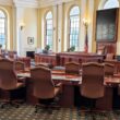 The empty Maine Senate Chamber