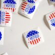 I voted stickers given out to voters on election day