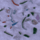 Microplastics shown in microscopic view