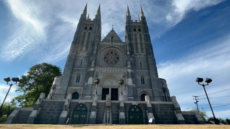 The outside of the Basilica of Saints Peter and Paul in Lewiston.