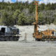A drill rig at the former Callahan Mine site