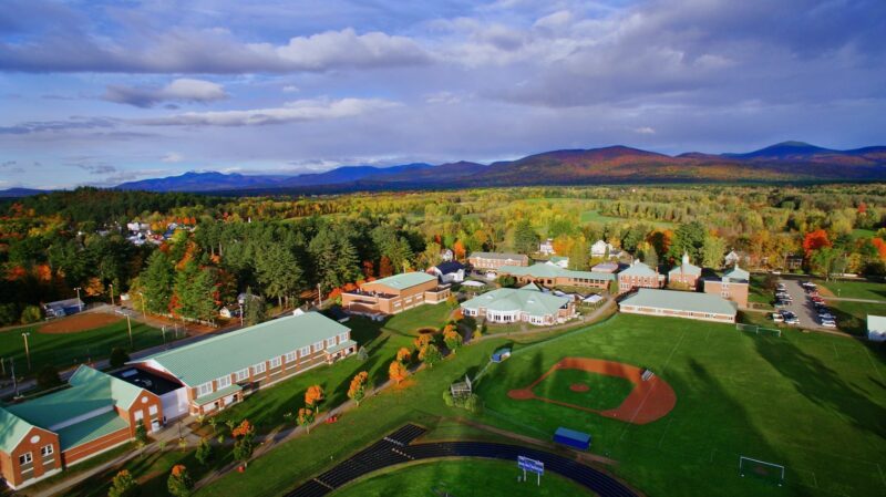 Aerial view of the Fryeburg Academy campus.