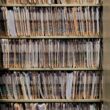 shelves in a courthouse filled with case files