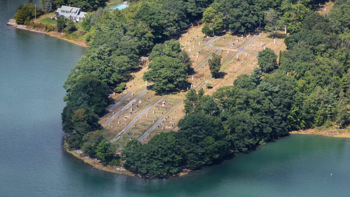 Aerial view of the Blue Hill cemetery