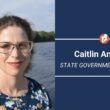 A graphic announcing the addition of Caitlin Andrews to The Maine Monitor newsroom. On left is her headshot. The text reads Caitlin Andrews State Government Reporter