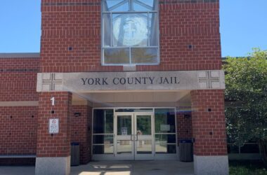 Exterior of the York County Jail entrance